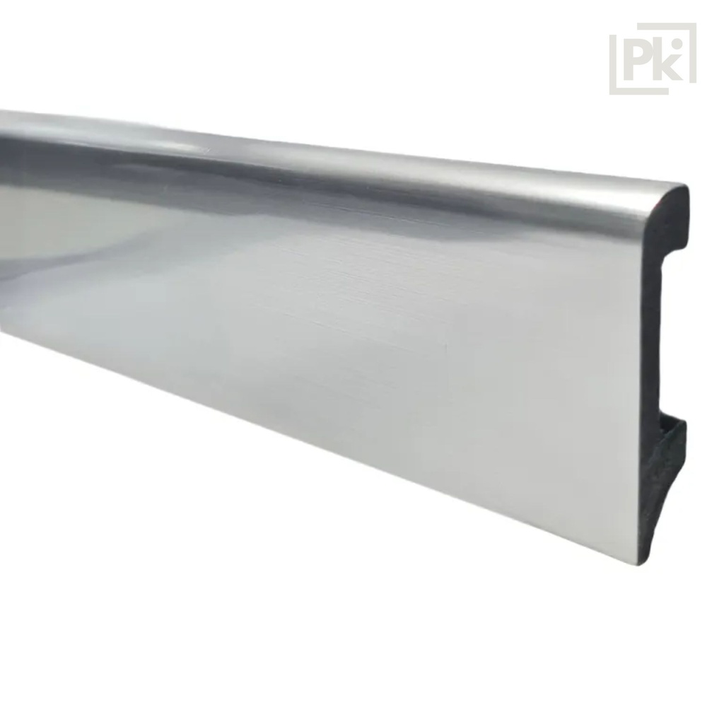 [05ZOIN14750S164] Zócalo Resistente al Agua Top Round Plata Pura 14mm x 75mm x 2400mm