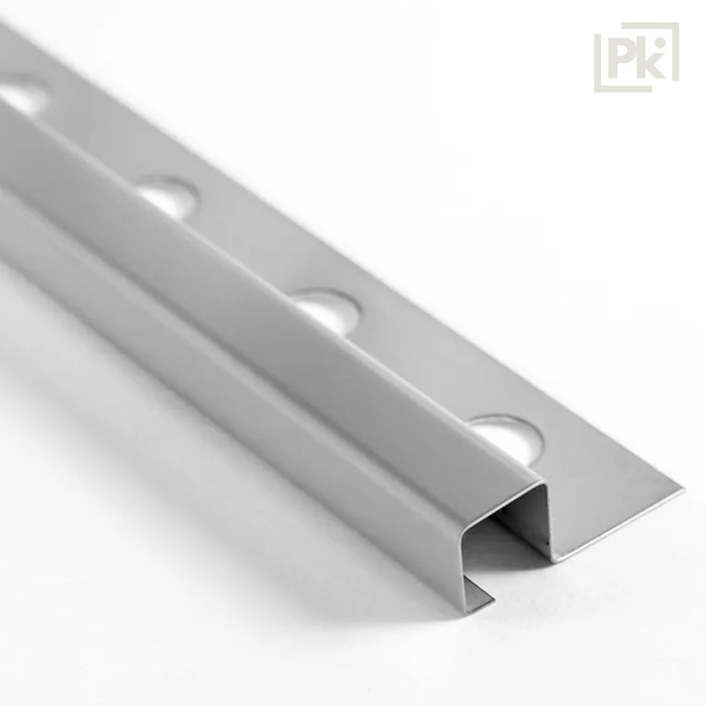 Perfil de Aluminio Terminación Cuadrada Plata AB727 10mm x 2500mm