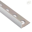 Perfil de Aluminio Terminación en L Plata AL721 23,5mm x 2500mm
